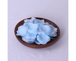 1000 rozenblaadjes - Kunstmatige rozenblaadjes - Rozenblaadjes - Bruiloft - Valentijnsdag - Tafeldecoratie - Verjaardag - Romantische sfeer - Lichtblauw