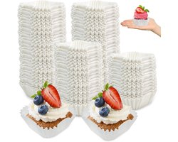 1000 stuks vierkante cupcake vormpjes wit - wegwerpbare bakbekers