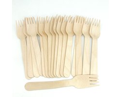 1000 stuks x Houten wegwerp vorken - Vork - 160mm - houten bestek - gebaksvorkjes - houten vork - bestek set - besteksets - biologisch - afbreekbaar - bio vorken - biologisch - wooden cutlery - cutlery - duurzaam bestek
