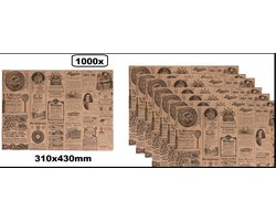 1000x Placemats papier News Paper Times - place mate diner restaurant eten nieuws placemate