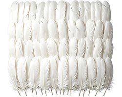 100Pcs 6-9" White Feathers Home Wedding Birthday Xmas Party Decor Goose Feather DIY Crafts Accessories Large Feather - ShopVlot