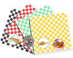 100pcs Deli Paper Sheets 7x7cm Assortment - Vensterpapier voor Voedsel - Vetafstotend - Sandwich Wikkelen - Feest - Festival - Buitenevenementen