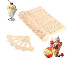 100pcs Disposable Wooden Spoons - 10cm Ice Tea Spoon - Eco-vriendelijk Bestek