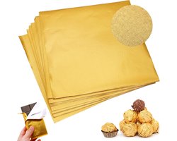 100pcs Gouden Aluminium Folie Papier Wrapper - 20×20cm Candy Papier - Gouden Chocolade Verpakking - Vierkant Aluminium Folie Cadeau Wikkelen voor DIY Decoratie en Winkel