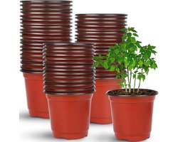 100pcs Plastic Flower Pots - 10cm Lightweight Plant Pots - Seed Starting Planter Nursery Seedlings Pot - Flower Planting Container voor Vegetables Flowers Herbs Cuttings Succulent