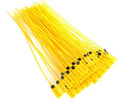 100st Sabotage Seals Seals O-Ringen Geel Pakket Transport Truck Plastic Security Seal 40cm Label Kabelbinders met Nummer: