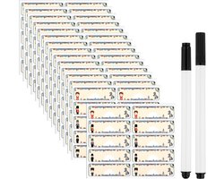 100st Strijkvrije Stoffen Labels met 2 Pennen, 5x1,5cm Kledinglabels Handgeschreven Naamlabels Waterdichte Kledingwaslabels voor Kleding Tassen Speelgoed Organiseren