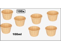 100x Bio sausbakje souffle kraft 100papier composteerbaar saus mayonaise ketchup mosterd bakje eten food