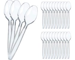100x Herbruikbare Lepel - Transparant - 18 cm