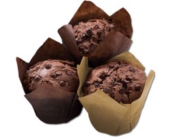 100x Muffin Tulp Vormpjes Papier - Cupcake Tulpen - 100 Stuks - Licht en Donkerbruin - Muffin Papiertjes Bakpapier