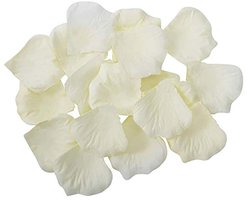 100x rozenblaadjes - Romantische versiering - Liefde - Valentijn - Aanzoek - Huwelijk - Rozenblad - Rozen - Roos - Decoratie - Tafeldecoratie - Romantiek - Feestversiering - 3x3 cm - Crème - Jonyx