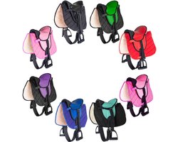 103106 Zadelset voor shettys of houten paarden, complete set, kinderzadel, roze