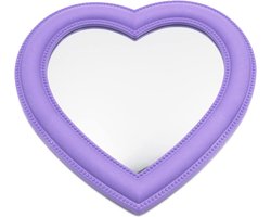 10,5" x 10,5" Hart Make-upspiegel Wandspiegel Bureauspiegel Slaapkamerspiegel (Paars) 10,5" x 10,5" Hart Make-upspiegel Wandspiegel Bureauspiegel Slaapkamerspiegel (Purple)