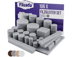 106-Delige Set Zelfklevende Meubelglijders van Vilt (Rond & Vierkant) - Beschermt Vloeren