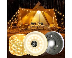 10m Camping Decoratieve Lichtsnoer - Camping Lichtsnoer - Lichtsnoer buiten - Led Lamp Oplaadbaar - Waterdichte Buitenlamp - Kampeerlamp - Lampjes - Lampenslinger - Camping lamp - Warm licht lichtsnoeren - Voor kamperen, stroomuitval en noodgevallen