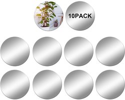 10pcs Zelfklevende Acrylaat Spiegeltegels - 10 * 10cm * 1mm - Mini Rond Kleine Kunststukken - Plastic Stickers voor Ambachten Decoratie DIY Projecten Benodigdheden
