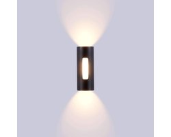 10W LED-wandlamp voor buiten, IP65 waterdicht, moderne metalen wandlamp voor buiten, binnen- en buitenverlichting voor binnenplaats, tuin, terras, bij de muur, patio, villa, gang, warm wit