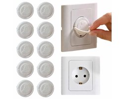 10x Baby Veiligheid Stopcontactbeschermers - Anti-elektrische Schok - Kindveilige Stopcontact Covers - Europese Standaard - Wit