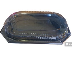 10x Catering CS 430/280 schalen 1 vaks zwart met deksel