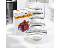 10x Glazen set - Bewaardoos met Deksel – Ideaal voor Keuken of Badkamer