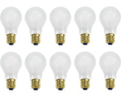 10x Gloeilamp | Grote fitting E27 | 60W Mat