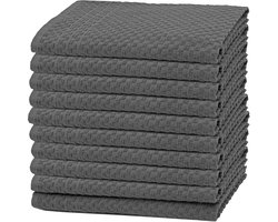 10x Grijze Vaatdoeken - Absorberende Keukendoeken 45x60 cm