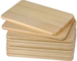 10x Houten ontbijtplankjes/snijplankjes - set - 21,5 x 13,5 cm - serveerplankje - hout