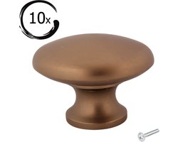 10X Kastknoppen Brons rond 27 mm - Kastknop - Meubelknop - Deurknoppen voor kasten - Meubelbeslag - Deurknopjes - Meubelknoppen - Macon