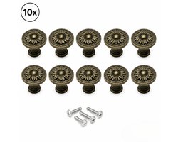 10X Kastknoppen Orleans Brons - Diameter 31mm - Knoppen voor keukenkast - deurknopjes - Meubelknoppen / Kastknoppen brons