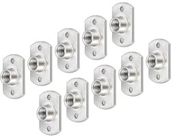 10x Lasdoppen UNC Koolstofstaal voor M6 Schroefdraad - Lasnaad Moeren met Midden Gat voor Meubels en Machines