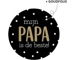 10x sluitsticker - Mijn Papa is de beste - Sticker Wensetiket - Vaderdag - 40mm - Geschikt voor traktaties of cadeaus