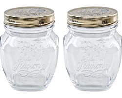 10x stuks weckpotten/opslag potten met draaideksel 200 ml van glas - Bewaarpotten