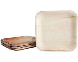 10x vierkante borden van palmblad maat 20x20