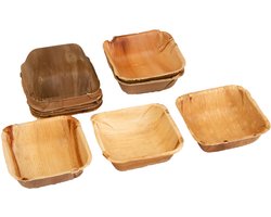 10x vierkante schaal van palmblad afmeting 14 cm x 14 cm