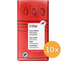 10x Vivani Chocolade Puur met Marsepein & Amaretto Bio (100 gr)