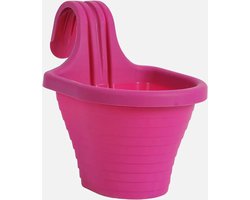 1+1 balkonbakken bloempot met haken plantenbakken bloembakken fushia roos 3L