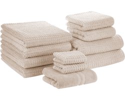 11-delige handdoekset ATAI Katoen Beige