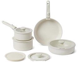 11-delige stapelbare pannenset - Met afneembare handgrepen - Anti aanbaklaag - Beige