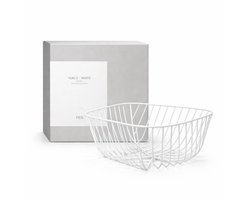 1+1 GRATIS - FEST® Yuki Design Fruitschaal Wit S - 26,5 x 12 cm - Fruitschaal - Draadstaal - fruitmand - fruitschaal zwart - Designer - Decoratieschaal - Kom