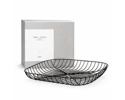 1+1 GRATIS - FEST® Yuki Design Fruitschaal Zwart L - 34 x 6 cm - Fruitschaal - Draadstaal - fruitmand - fruitschaal zwart - Designer - Decoratieschaal - Kom