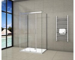 110x90x90cm,8 mm NANO glazen douchescherm 195 cm schuifdeur met 2 zijpanelen