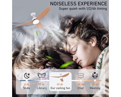 118cm Ceiling Fan with Lights Large 3 Colors Reversible Ceiling Fan with Light and Remote Control Silent Fan with 6 Speeds Lamp Bedroom Living Room
