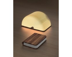 12 Cm Boeklamp Hout - Opvouwbare Boekenlamp - Opvouwbaar Nachtlampje - Sfeerverlichting Binnen - Led-Sfeerverlichting - Magnetische Sfeerverlichting - USB Oplaadbare - Magnetisch - Walnoot - Decoratie Woonkamer