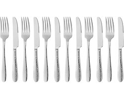 12-delig Dessertbestek voor 6 Personen - Vaatwasmachinebestendig Bestekset voor Voorgerechten en Desserts