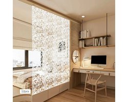12-Delig Kamer Scheidingsscherm - Kamerscherm 12 stuks - Wandpanelen - Decoratie - Wanddecoratie voor Woonkamer, Slaapkamer of Kantoor - 40x40 cm per paneel
