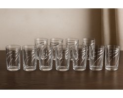12-delige Arabische glazen set – Luxe drinkglazen met zilveren accenten – Thee- en waterglazen – Perfect als cadeau