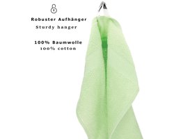 12-delige handdoekenset Palermo 100% katoen 2 ligdoeken 4 handdoeken 2 gastendoekjes 2 zeepdoekjes 2 washandjes kleur groen