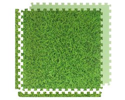 12-delige set beschermmatten, onderlegmat als ondervloer voor het zwembad, beschermtegels voor de zwembadbodem, eenvoudig insteeksysteem, vloermatten van schuimrubber, speelkleed (gras)