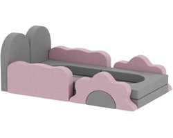 12-delige set schuimblokken om op te klimmen te bouwen en overheen te kruipen binnenspeelmatten met corduroy hoes grijs+roze Bouwblokken van schuim Kinderspeelgoed Binnenspeelgoed