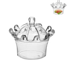 12-delige Transparante Zuigflessen voor Babyshower, Acryl Snoepdozen in Kroonvorm, Feestelijke Cadeauverpakking voor Babyfeestjes